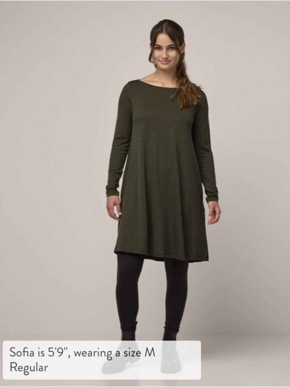 Wool& Rowena Olive/Black Stripe Dress